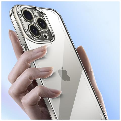 Custodia Anti-shock Armor Trasparente Con Bordi Rinforzati E Protezione Fotocamera Per Iphone 15 Pro 7,34x1,11x14,94 Cm. Colore Trasparente - Foto 3
