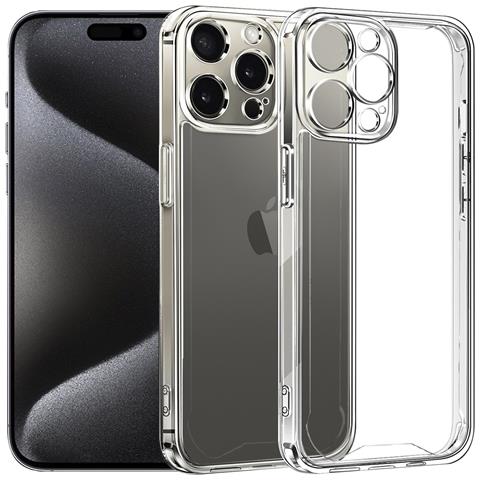 Custodia Anti-shock Armor Trasparente Con Bordi Rinforzati E Protezione Fotocamera Per Iphone 15 Pro 7,34x1,11x14,94 Cm. Colore Trasparente - Foto 1