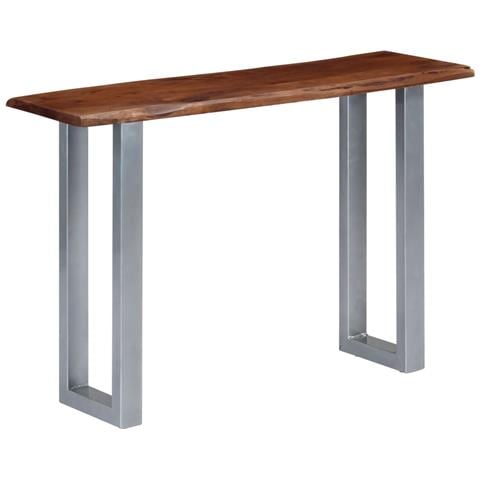 Tavolo Consolle 115x35x76 Cm Legno Massello E Ferro - Foto 8