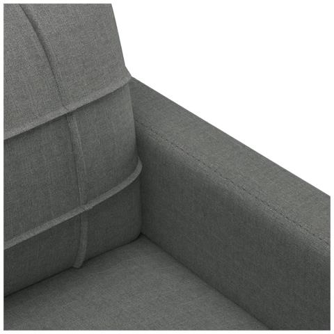 Set di Divani 4 pz con Cuscini Grigio Scuro in Tessuto - Foto 9