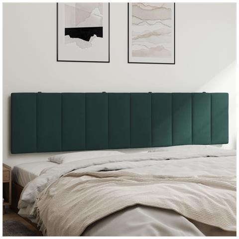 Cuscino Testiera Verde Scuro 200 cm in Velluto - Foto 2