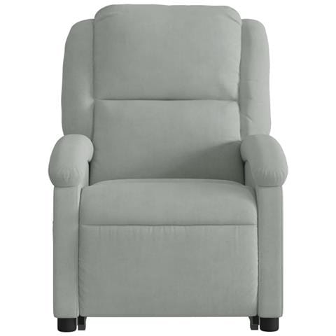 Poltrona Alzapersona Massaggi Elettrica Grigio Chiaro Velluto - Foto 9