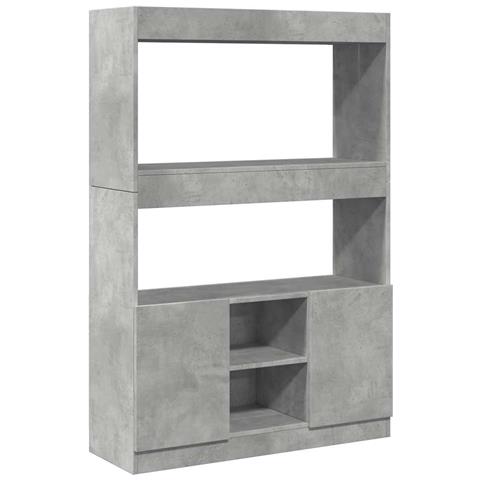 Credenza Grigio Cemento 92x33x140 cm in Legno Multistrato - Foto 1