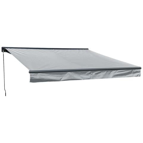 Tenda Saule 3,5 × 3 M Con Semicupio - Tessuto Grigio E Struttura Grigia - Foto 1
