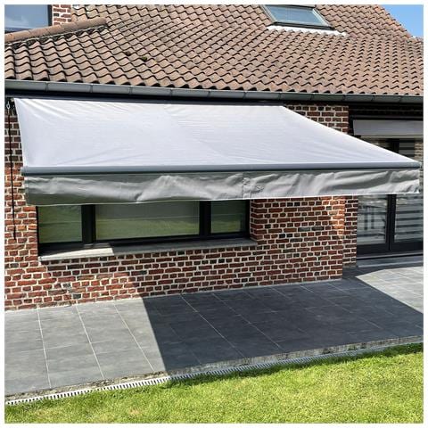Tenda Saule 3,5 × 3 M Con Semicupio - Tessuto Grigio E Struttura Grigia - Foto 5