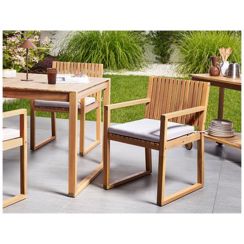Set Di 8 Cuscini Per Sedie Sassari Premium 46 X 46 Cm Grigio Chiaro - Foto 1