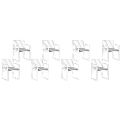 Set Di 8 Cuscini Per Sedie Sassari Premium 46 X 46 Cm Grigio Chiaro - Foto 8