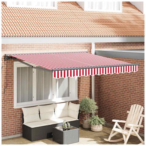 Tenda Retrattile Striscia Rossa e Bianca 300x250 cm Tessuto - Foto 2