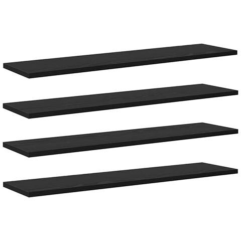 Scaffale 4 pcs Nero 80 x 20 x 1.5 cm Legno multistrato - Foto 1