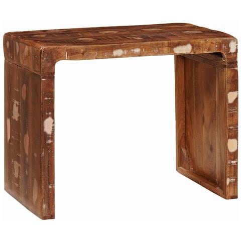 Tavolino 60 x 35 x 45 cm legno massello di riciclo - Foto 2