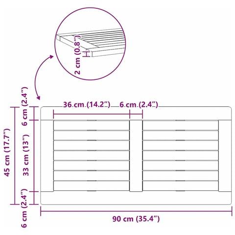 Piano del tavolo Marrone 90 x 45 x 2 cm - Foto 9