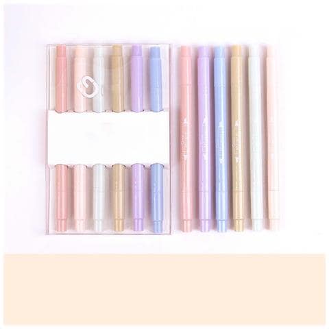 Set Di Evidenziatori Pastel A 6 Colori Delicati Per Gli Occhi - Punta A Scalpello Morbida, Asciugatura Rapida, Anti-sbavature - Foto 1