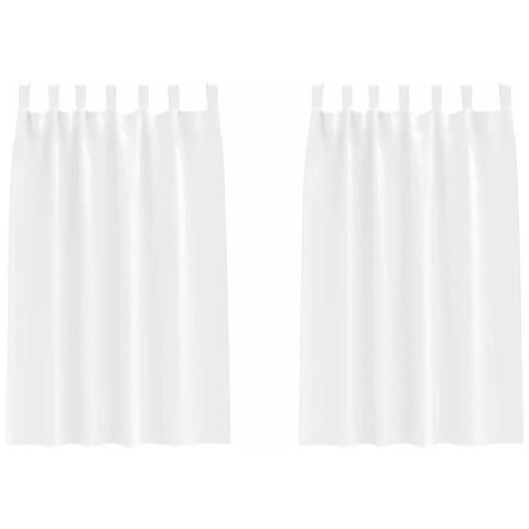 Tende con tende 2 pcs Bianco Puro Poliestere - Foto 1