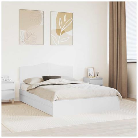 Letto con Contenitore Bianco 160 x 200 cm Legno multistrato - Foto 2