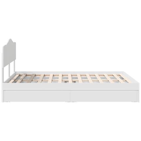Letto con Contenitore Bianco 160 x 200 cm Legno multistrato - Foto 9