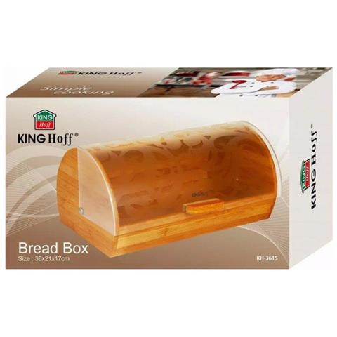 KH-3615 Portapane in bambù e acrilico con coperchio trasparente - Foto 7