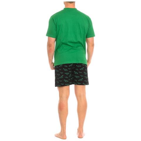 Pigiama Estivo Da Uomo In Cotone A Maniche Corte Kl30000 - Foto 2