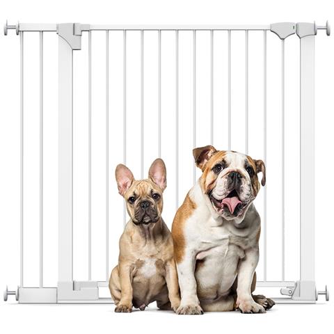 Bettacare Cancelletto Per Cani Safestep, Bianco, 110cm - 117cm, Passaggio Extra Basso, Apertura Extra Larga Di 81cm - Foto 1