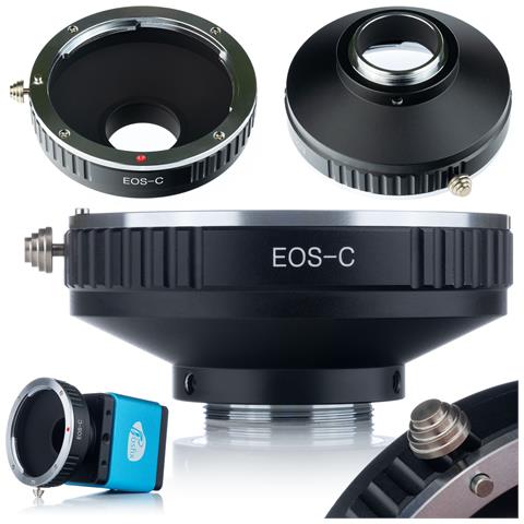 Adattatore C-mount Per Canon Eos - Compatibile Con Obiettivi Ef Ef-s E Fotocamera Raspberry Pi Hq | Costruzione In Metallo, Controllo Manuale - Foto 1