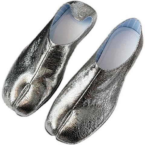 Scarpe Split Toe Comode - Scarpe Basse In Pu E Microfibra Per Uso Quotidiano Silver 35 - Foto 2