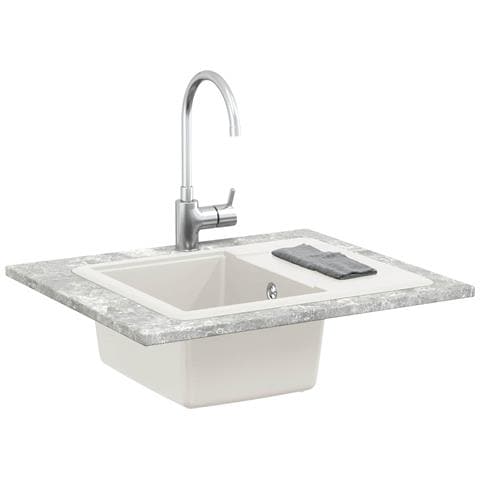 Lavello Bianco 560 x 460 mm 80% Quarzo e 20% Resina - Foto 2