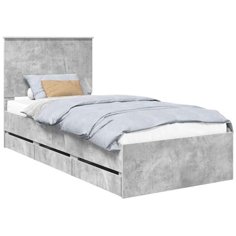 Struttura del letto con cassetto Grigio cemento 90 x 200 cm - Foto 1