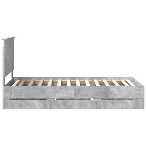 Struttura del letto con cassetto Grigio cemento 90 x 200 cm - Foto 9