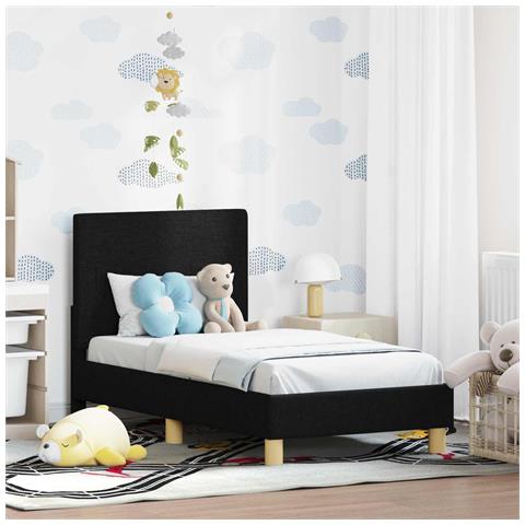 Struttura letto per bambini con testata Nero 70 x 140 cm - Foto 2