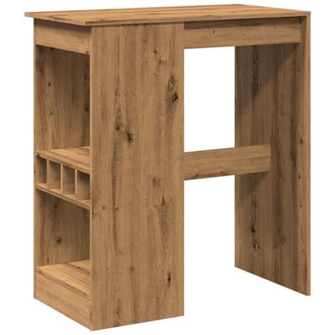 Tavolo Bar con Rastrelliera Rovere 90x47,5x103,5 cm Multistrato - Foto 1