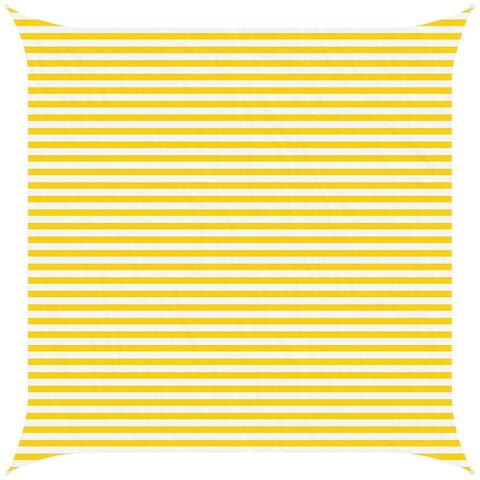Vela da ombra solare Giallo e Bianco 4,5 x 4,5 m - Foto 1