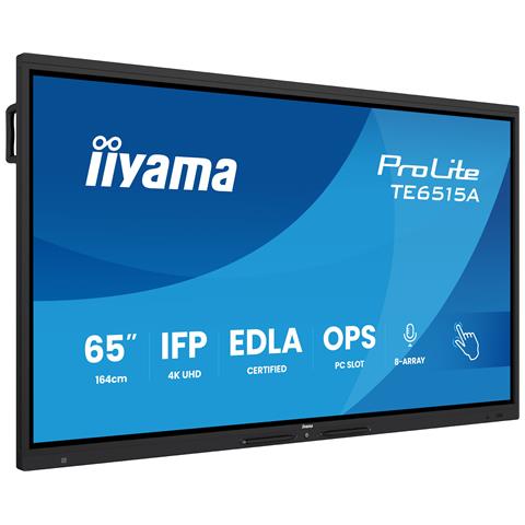 TE6515A-B2AG visualizzatore di messaggi Design chiosco 163,8 cm (64.5") Wi-Fi 550 cd /m² 4K Ultra HD Nero Touch screen Processore integrato Android 24/7 - Foto 1