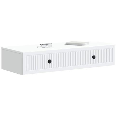 Tavolino da Parete Laterale Bianco 87,5 x 34,5 x 17 cm - Foto 2