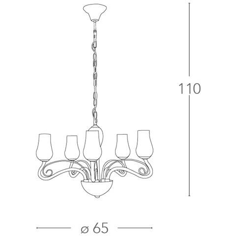 I-ANGEL / 5 - Lampadario a sospensione con paralumi simil fiori bianchi 40 watt E14 - Foto 11