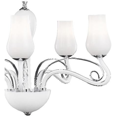 I-ANGEL / 5 - Lampadario a sospensione con paralumi simil fiori bianchi 40 watt E14 - Foto 2