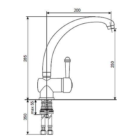 Laguna 4077 Miscelatore Monocomando per Lavello Colore Nero - Foto 2