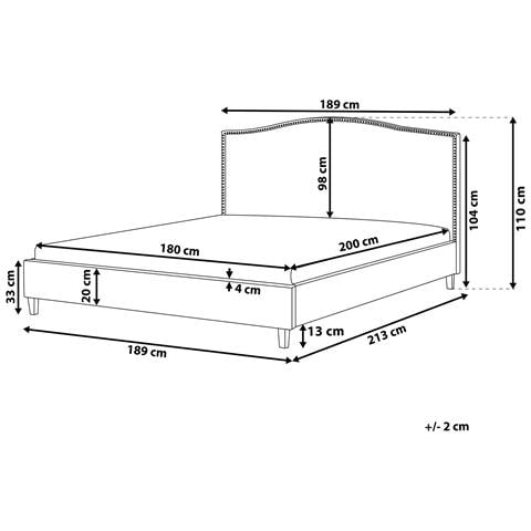 Letto Matrimoniale In Tessuto Beige 180 X 200 Cm Montpellier - Foto 38