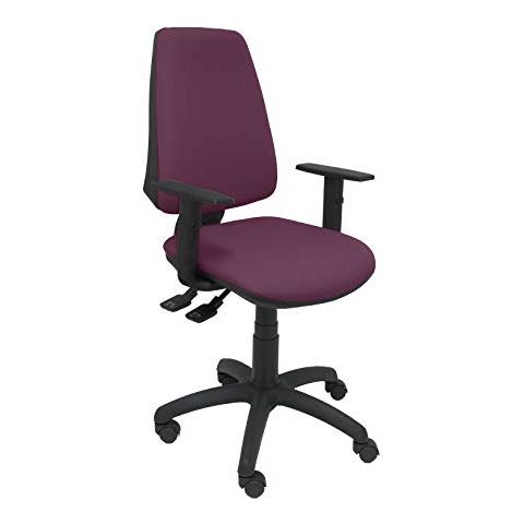 Crespo Piqueras E Modello 14s-chaise Ergonomica Da Ufficio Con Meccanismo Sincro Regolabile In Altezza E Ruote In Nylon-siège E Schienale Imbottiti In Tessuto Bali (bracci Regolabili In Altezza), Tessuto, Marrone, 109x46x46 Cm - Foto 2