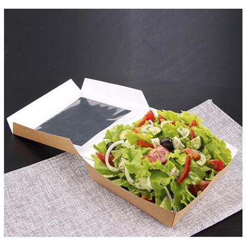 86573 Contenitore Monouso Per Conservare Il Cibo Cartoncino, Acido Polilattico (pla) Marrone - Foto 2