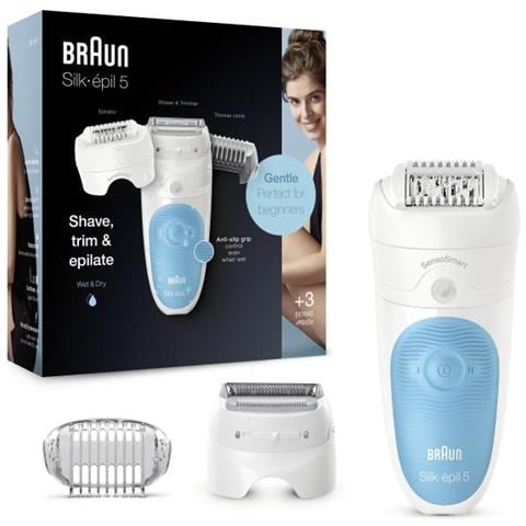 Braun Silk-épil 5 Ses 5-605 28 Pinzette Blu, Bianco - Foto 2