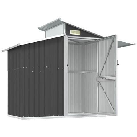 Capanno Da Giardino Antracite 270x130x208,5 Cm Acciaio Zincato - Foto 6