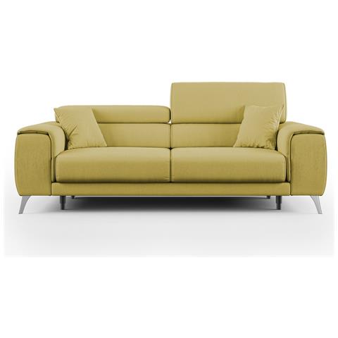 Fusion Divano Lineare In Tessuto Smacchiabile T05 Giallo - Foto 2