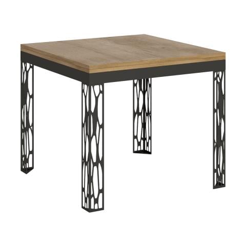 Tavolo Apribile 90x90/180 Cm Ghibli Libra Telaio Antracite - Bianco Frassino - Foto 1