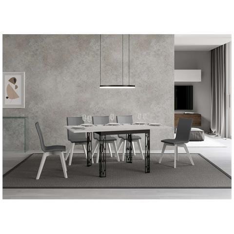 Tavolo Apribile 90x90/180 Cm Ghibli Libra Telaio Antracite - Bianco Frassino - Foto 2