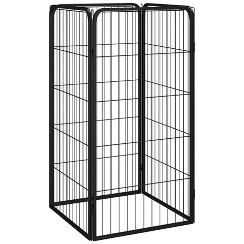 Box Cani A 4 Pannelli Nero 50x100cm Acciaio Verniciato Polvere - Foto 1