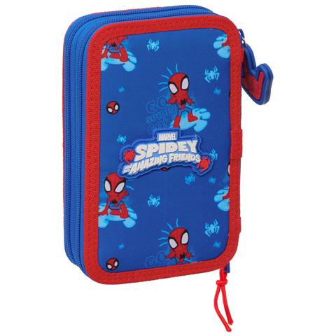 Astuccio Doppio Spidey Rosso Azzurro 12.5 X 19.5 X 4 Cm (28 Pezzi) - Foto 2