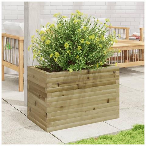 Fioriera Da Giardino 70x40x45,5 Cm In Legno Di Pino Impregnato - Foto 3
