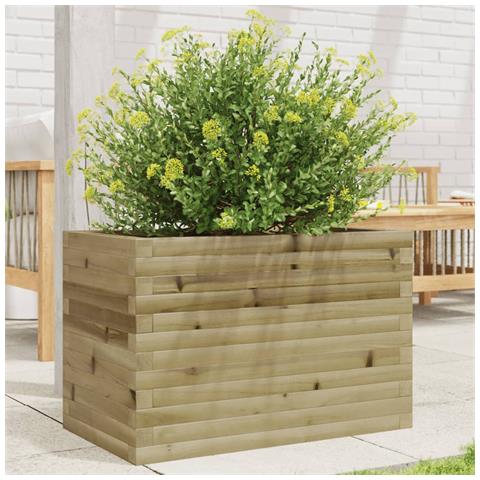 Fioriera Da Giardino 70x40x45,5 Cm In Legno Di Pino Impregnato - Foto 1