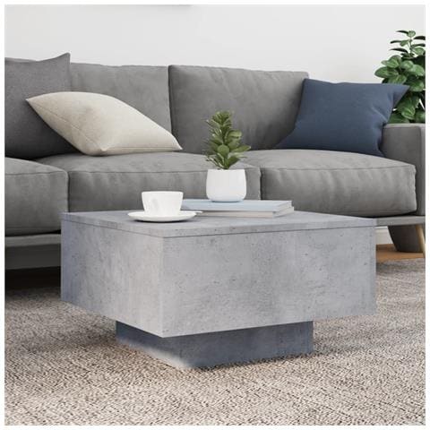 Tavolino Da Salotto Grigio Cemento 55x55x31cm Legno Multistrato - Foto 3