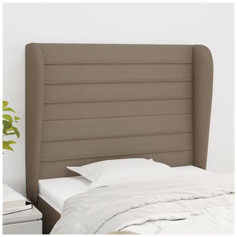 Testiera Ad Orecchio Tortora 93x23x118/128 Cm In Tessuto - Foto 1