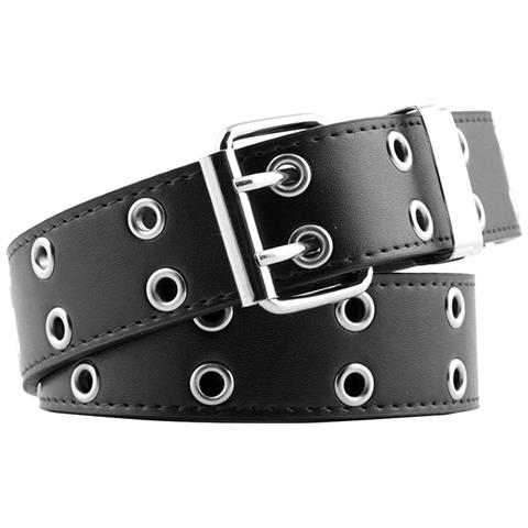 Cintura In Pu Con Doppio Occhio Di Scarico In Stile Punk Black - Foto 1